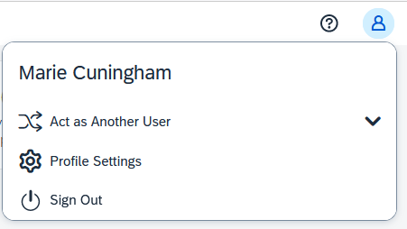 Profile menu with Profile Settings highlighted by an arrow.