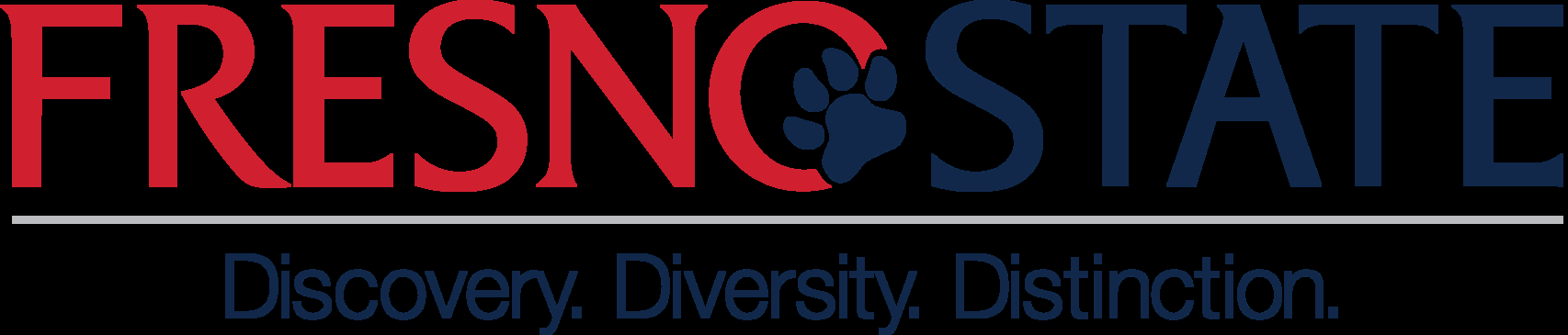 Fresno State logo and the tagline “Discovery. Diversity. Distinction.”
