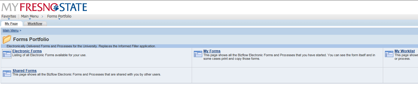 Finance forms list showing the Trust Fund Approval link.