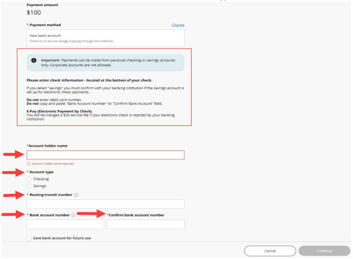 review and fill in information