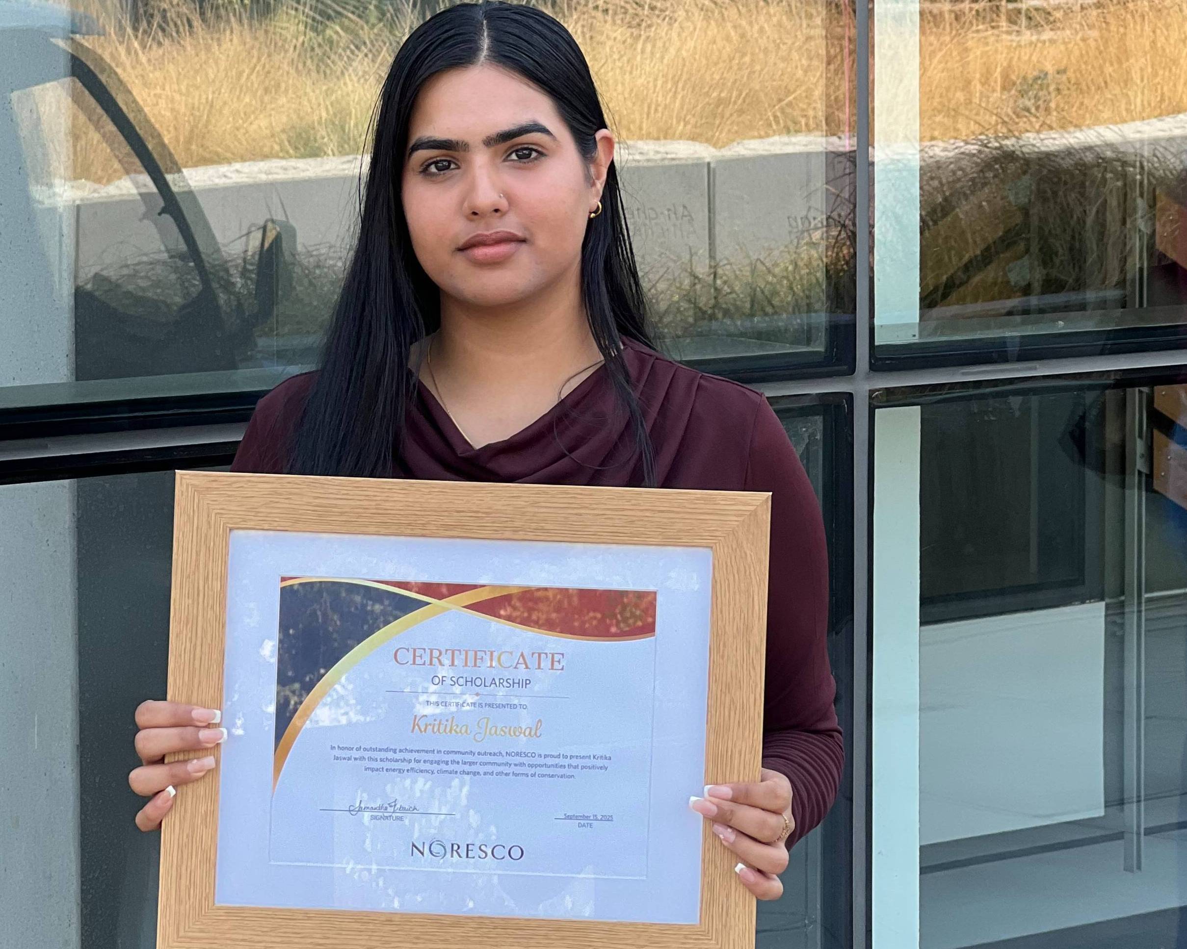 Scholarship Recipient Kritika Jaswal