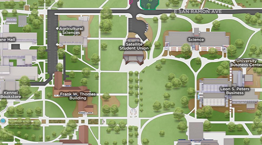 A Snapshot of the Fresno State campus map